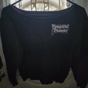 Beautiful Disaster Cut out Hoodie